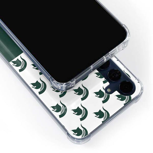 Michigan State University Spartans MSU Split Galaxy A55 5G Clear Case