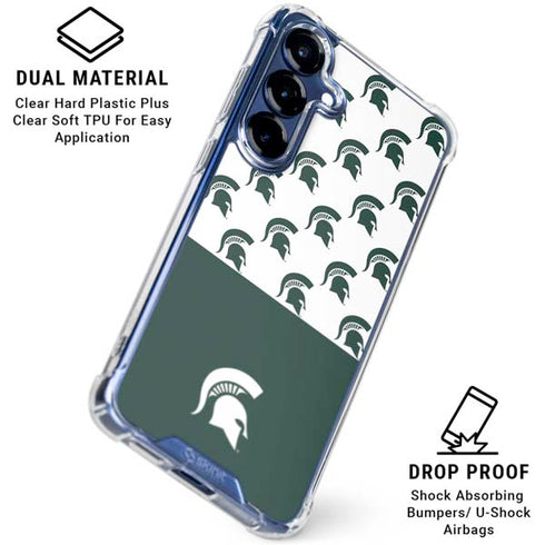 Michigan State University Spartans MSU Split Galaxy S25 Clear Case