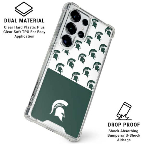 Michigan State University Spartans MSU Split Galaxy S25 Ultra Clear Case