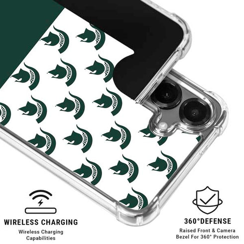 Michigan State University Spartans MSU Split Galaxy S26 Clear Case