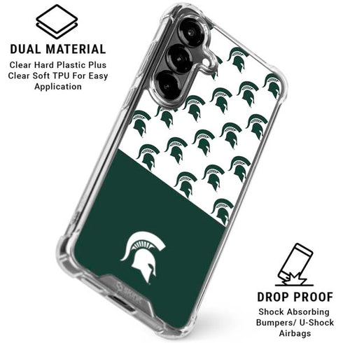 Michigan State University Spartans MSU Split Galaxy S26 Plus Clear Case