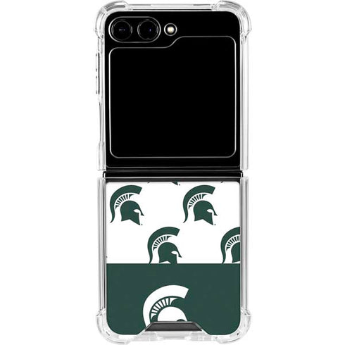 Michigan State University Spartans MSU Split Galaxy Z Flip6 Clear Case