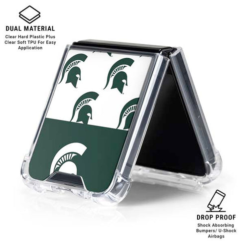 Michigan State University Spartans MSU Split Galaxy Z Flip6 Clear Case