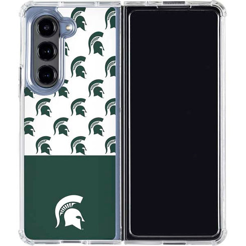 Michigan State University Spartans MSU Split Galaxy Z Fold5 5G Clear Case