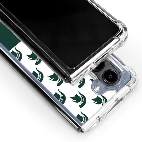Michigan State University Spartans MSU Split Galaxy Z Fold5 5G Clear Case