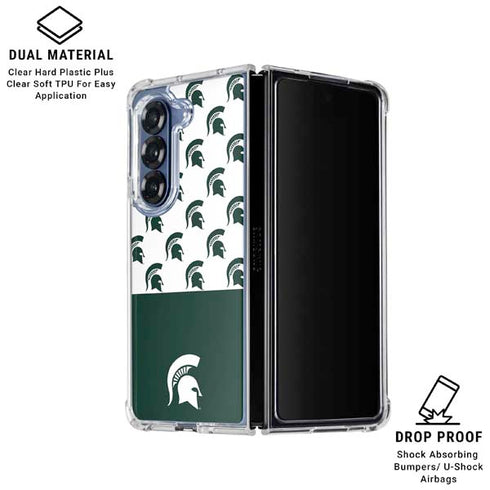 Michigan State University Spartans MSU Split Galaxy Z Fold6 Clear Case