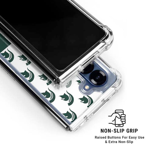 Michigan State University Spartans MSU Split Galaxy Z Fold6 Clear Case
