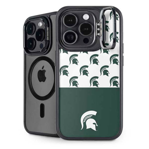Michigan State University Spartans MSU Split iPhone 14 Pro Kickstand Case
