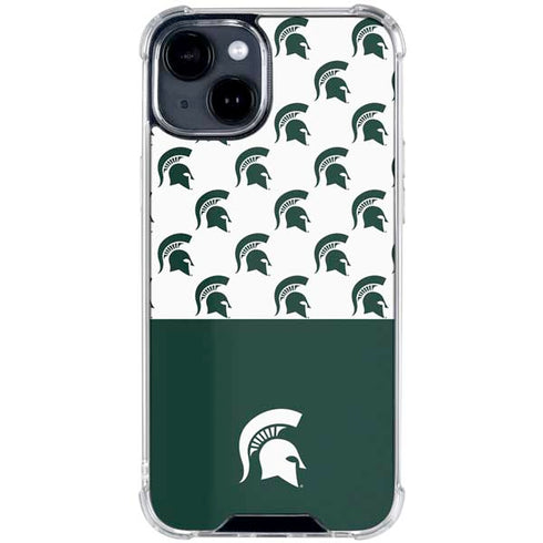 Michigan State University Spartans MSU Split iPhone 15 Clear Case