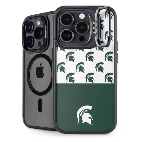Michigan State University Spartans MSU Split iPhone 15 Pro Max Kickstand Case