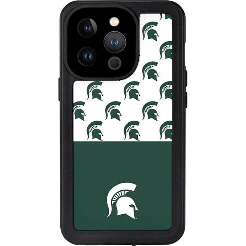 Michigan State University Spartans MSU Split iPhone 15 Pro Waterproof Case