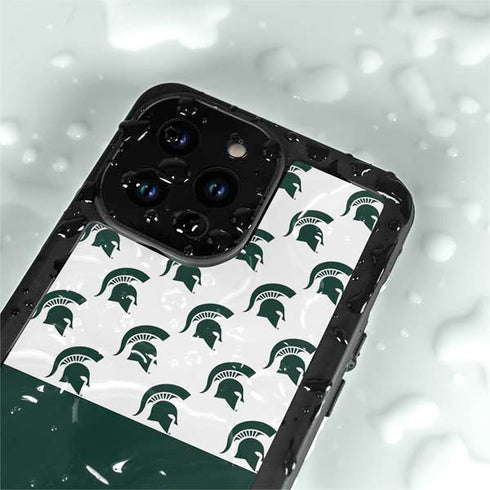 Michigan State University Spartans MSU Split iPhone 15 Pro Waterproof Case