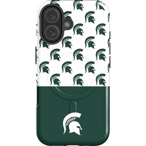 Michigan State University Spartans MSU Split iPhone 16 Magsafe Impact Case
