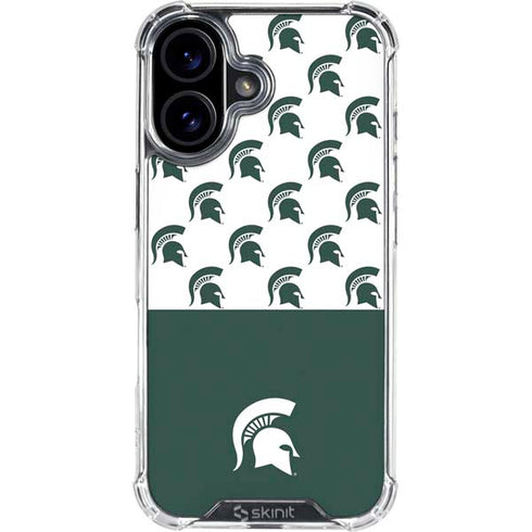 Michigan State University Spartans MSU Split iPhone 16 Plus Clear Case