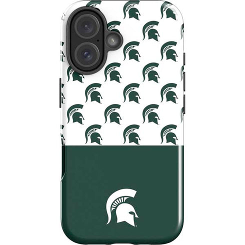 Michigan State University Spartans MSU Split iPhone 16 Plus Impact Case