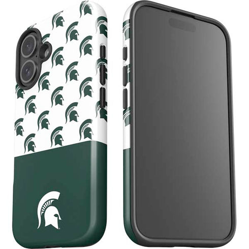 Michigan State University Spartans MSU Split iPhone 16 Plus Impact Case