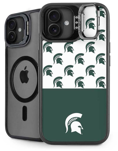Michigan State University Spartans MSU Split iPhone 16 Plus Kickstand Case