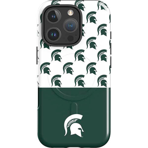 Michigan State University Spartans MSU Split iPhone 16 Pro Max Magsafe Impact Case