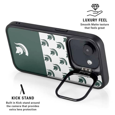 Michigan State University Spartans MSU Split iPhone 16e Kickstand Case