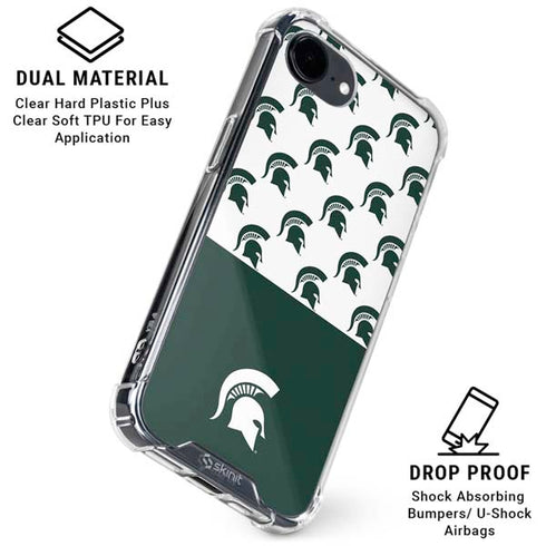Michigan State University Spartans MSU Split iPhone 16e Clear Case