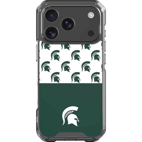 Michigan State University Spartans MSU Split iPhone 18 Pro Clear Case