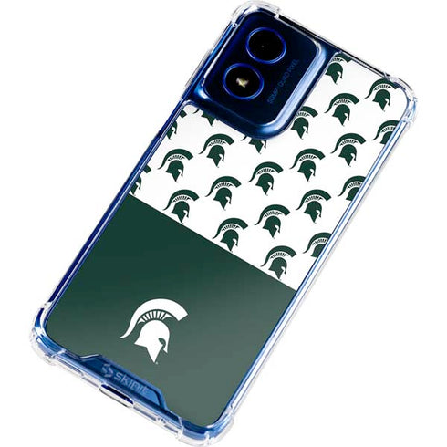 Michigan State University Spartans MSU Split Moto G Play 4G (2024) Clear Case