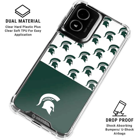 Michigan State University Spartans MSU Split Moto G Power 5G (2024) Clear Case