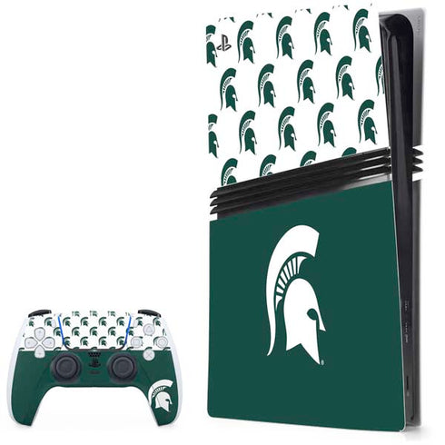 Michigan State University Spartans MSU Split PS5 Pro Bundle Skin