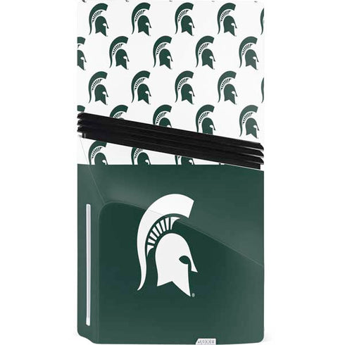 Michigan State University Spartans MSU Split PS5 Pro Disk Console Skin