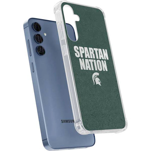 Michigan State University Spartans Nation Galaxy A55 5G Clear Case