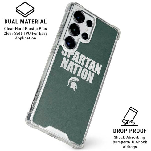 Michigan State University Spartans Nation Galaxy S25 Ultra Clear Case