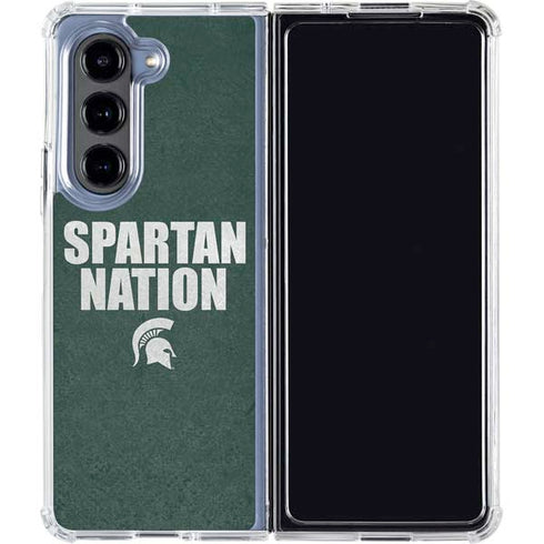 Michigan State University Spartans Nation Galaxy Z Fold5 5G Clear Case