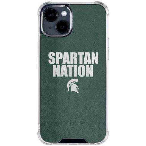 Michigan State University Spartans Nation iPhone 15 Clear Case