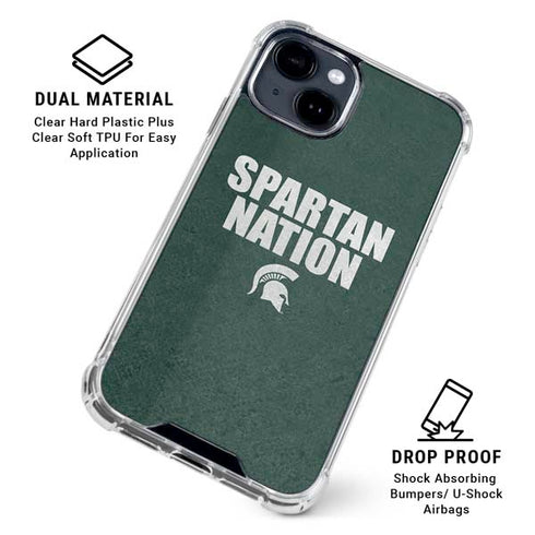 Michigan State University Spartans Nation iPhone 15 Clear Case