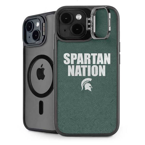 Michigan State University Spartans Nation iPhone 15 Plus Kickstand Case