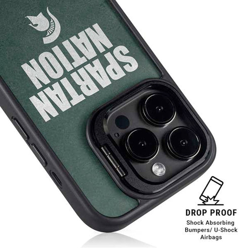 Michigan State University Spartans Nation iPhone 15 Pro Max Kickstand Case