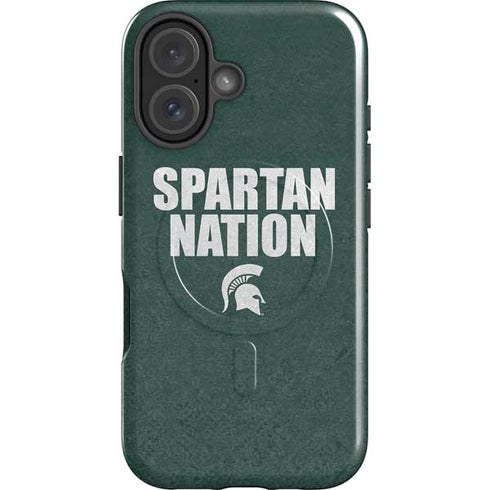 Michigan State University Spartans Nation iPhone 16 Magsafe Impact Case
