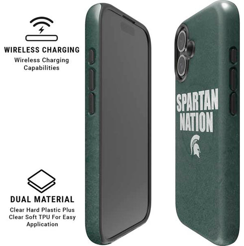 Michigan State University Spartans Nation iPhone 16 Plus Magsafe Impact Case