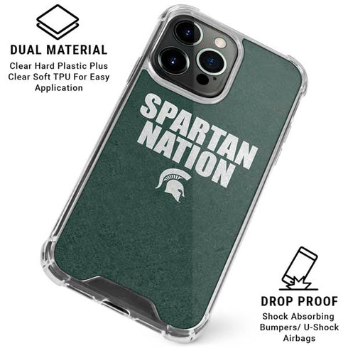 Michigan State University Spartans Nation iPhone 16 Pro Max Clear Case
