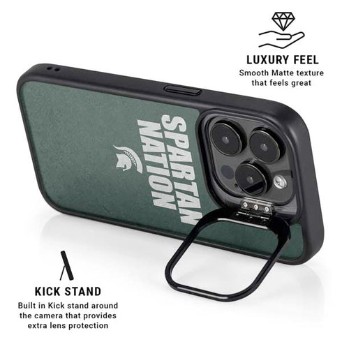 Michigan State University Spartans Nation iPhone 16 Pro Max Kickstand Case
