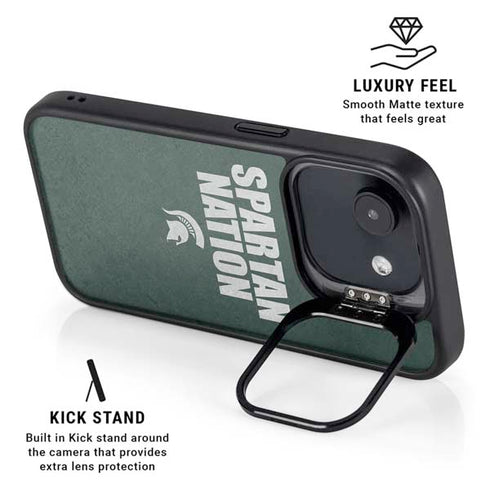 Michigan State University Spartans Nation iPhone 16e Kickstand Case