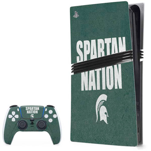 Michigan State University Spartans Nation PS5 Pro Bundle Skin