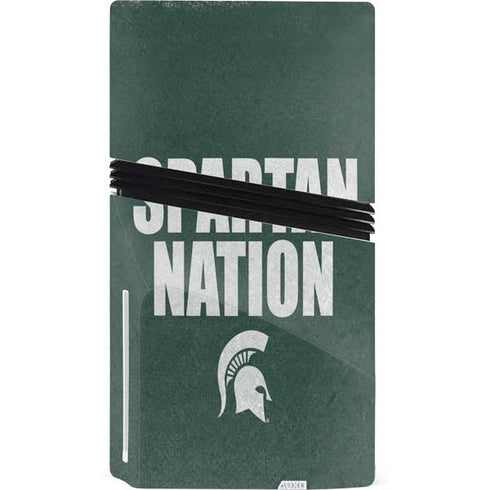 Michigan State University Spartans Nation PS5 Pro Disk Console Skin