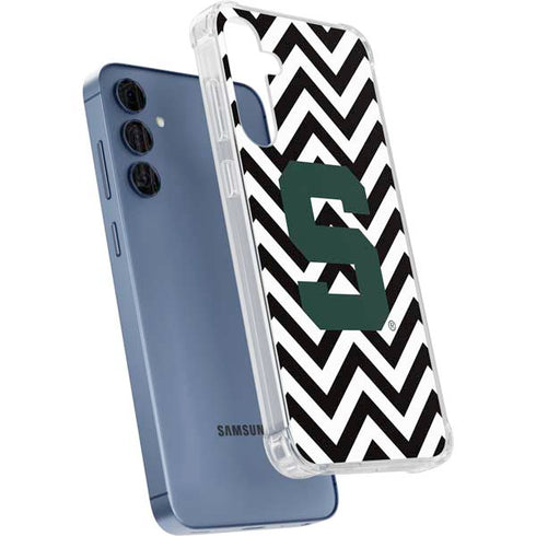 Michigan State University Spartans S Chevron Galaxy A55 5G Clear Case