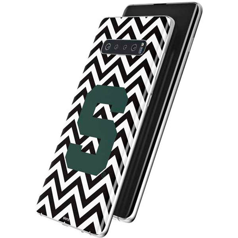 Michigan State University Spartans S Chevron Galaxy S10 Plus Skin