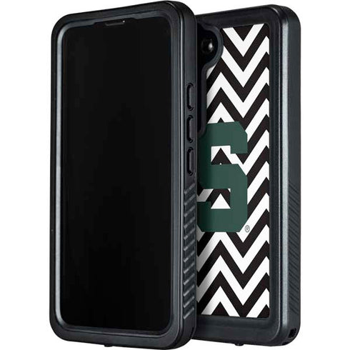Michigan State University Spartans S Chevron Galaxy S24 Plus Waterproof Case