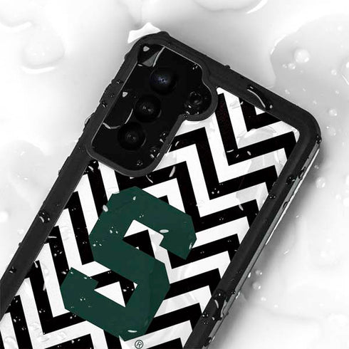 Michigan State University Spartans S Chevron Galaxy S24 Plus Waterproof Case
