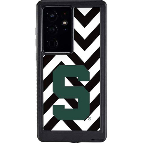 Michigan State University Spartans S Chevron Galaxy S24 Ultra Waterproof Case