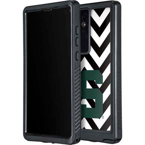 Michigan State University Spartans S Chevron Galaxy S24 Ultra Waterproof Case