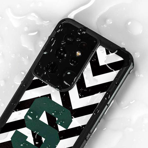 Michigan State University Spartans S Chevron Galaxy S24 Ultra Waterproof Case
